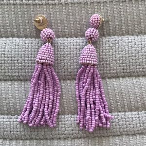 BaubleBar Light Purple Beaded Tassle Earrings